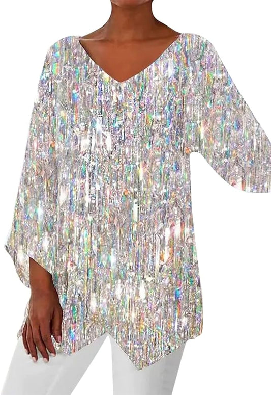 Women's 2024 Summer Tunic Tops Casual Short Sleeve V-Neck Blouse T-Shirts for Leggings Soft Comfortable Vintage Digital Prints Blouse Women Without Buttons